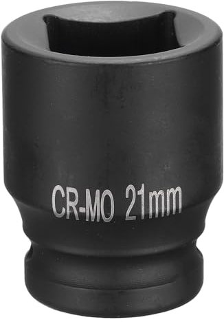 sourcing map 4 Point Square Socket 1/2 Drive 21mm Metric Square Impact Socket CR-MO Blackening Standard Wheel Sockets Pneumatic Socket Tool for Auto Repair Mechanical Maintenance Home Use