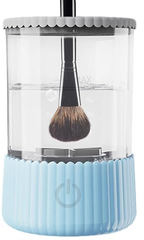 Limpiador automático de brochas de maquillaje, limpiador eléctrico de brochas de maquillaje, secador y lavadora combinadas, limpia y seca brochas de maquillaje y esponjas automáticamente para una