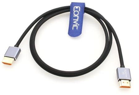 Eonvic 8K High Speed 2.1 HDMI auf HDMI geflochtenes 60Hz 48Gbps Kabel für Sony A7S3 Z CAM E2 F6 S6 Canon C300 Mark III Kamera Panasonic GH5 GH5S G9 Atomos Ninja V Portkeys BM5 Monitor