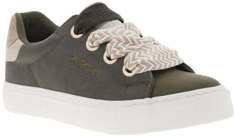 KAPORAL Femme SEVERINE Chaussures DETENTE Tennis Lacet, Kaki-Or, 39 EU