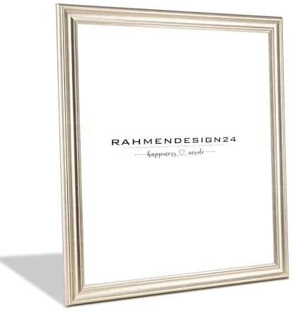 Rahmendesign24 Bilderrahmen Puzzlerahmen Atheno | Silber Antik 30x40cm | Barockrahmen Vintage Antik Stil | Klassischer Fotorahmen für Poster und Puzzle | Galerierahmen