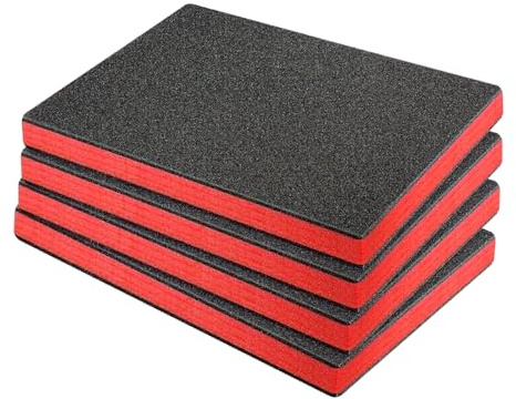 Strapazierfähige EPE-Schaumstoffeinlagen, 4 Stück, stoßfeste Schubladeneinsätze für Werkzeugaufbewahrung, Anpassung und Reisekoffer, anpassbare Werkzeugkasten-Schaumstoffeinlagen, stoßdämpfende