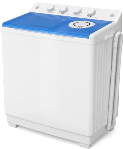Auertech 48 Lbs Portable Washing Machine, Large Portable Washer for Apartments with 30 Lbs Washer & 18 Lbs Spinner, Clothes Washer Machine with Drain Pump for Apartment, Dormitory and RVs