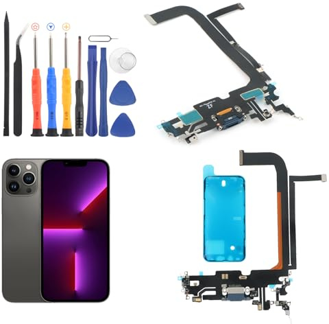 YWLRONG Dock Connector for iPhone 13 Pro Max Charging Port Flex Cable Replacement for iPhone13 Pro Max USB Charger Dock Board Connector with Tools(Blue)
