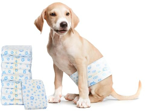 vidaXL Einweg-Hundewindel für Rüden 30 pcs Weiß S, Verstellbare Hundewindeln, atmungsaktives Design, Einweg-Windeln für Training, Senioren und drinnen