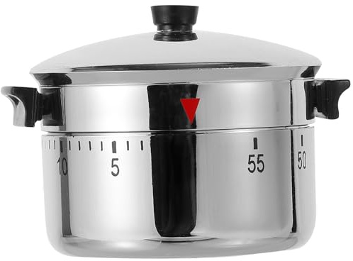 60 Minuteur Argenté Autocuiseur, Design Mécanique Cuisine | Compte à Rebours Pratique, Son Clair, Usage la Cuisine et Cuisson, Plastique Métal, Lot 1 Pièce