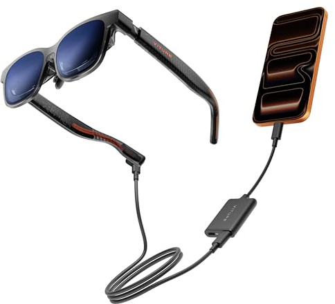 VITURE Luma Pro XR Glasses Large & USB-C XR Adapter Pro Bundle, for iPhone 17/16/15, Enabling Multi-Screen, Spatial & VR Video, 1-Click Immersive 3D, Enhanced 3DoF, Play/Work While Charging