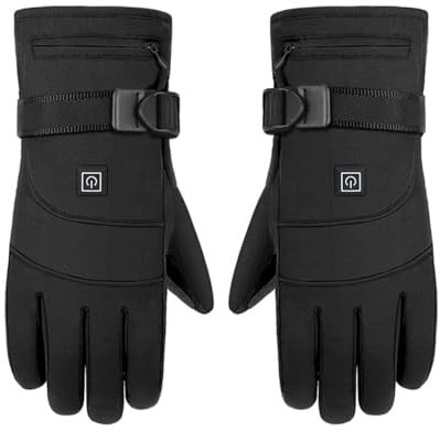 Genikeer Guantes Térmicos Eléctricos,Guantes Térmicos con Pilas | calefactores Recargables de 3,7 V con batería y 3 Engranajes de Temperatura | De Calentamiento Rápido para