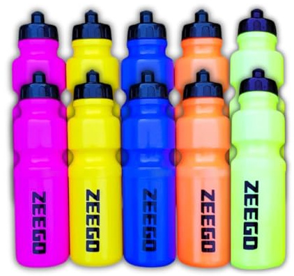 ZEEGO 750ml Cycling Water Bottle 10 Pack – BPA Free Sports Squeeze Bottle, Leakproof Bike Bottle for Cycling, Gym & Outdoor Sports (Multi Colour, 10 Bottles)