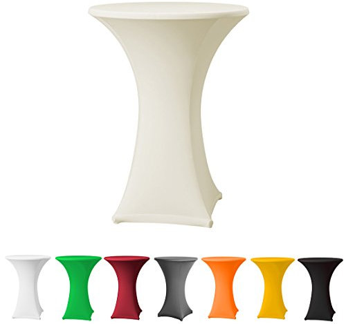 Babat Stehtischhusse Stretch in Farbe Creme und Durchmesser 70-75 für Bistrotisch/Stehtisch