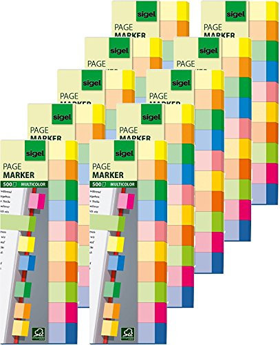 Sigel HN682 Haftmarker Multicolor (aus Papier | 10er Pack)