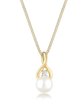 Elli PREMIUM Halskette Damen Infinity Unendlichkeit Topas in 585 Gelbgold