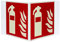 Feuerlöscherzeichen Nasenschild Feuerlöscher [F001], Aluminium (0,5 mm), 150 x 150 x 0,5 mm, ASR A1.3 / ISO 7010, langnachleuchtend, 55/8 mcd