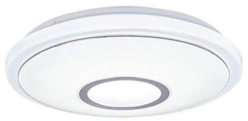 GLOBO LIGHTING Deckenleuchte CONNOR Metall weiß, Acryl opal, Chromring, Sparkle Dekor, 41386-16, Norme