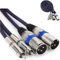 HTRUIYATY Dual XLR to RCA Cable 2×Cavi XLR Maschio a 2×Cavo RCA Interconnect Cord HiFi Stereo Audio per Altoparlante Microfono Cavi Audio di Potenza (2 m)