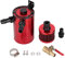 VOBOR Oil Catch Can, Catch Decanter Vapours Oil Kit, Oil Collection Tank Aluminium Tank with Accessory Kit 2 Ports (Red)