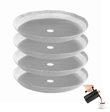 Kaffeepresse Filter 350ml Ersatzfiltersieb für Kaffeedrücker, French Press sieb, Edelstahl Mesh-Ersatz für 0.35L / 2 Tassen French Press Kaffeemaschinen, 4 Stück