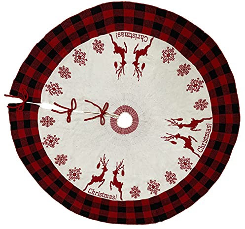 eBoutik - Gonna per albero di Natale per la base dell'albero di Natale - Decorazione tradizionale spessa per la casa o l'ufficio (renna)