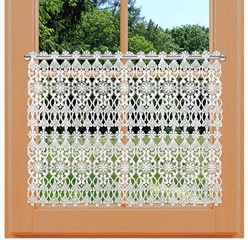 kollektion MT Spitzengardine Gerda aus echter rustikaler Vogtländischer Spitze Panneaux mit Stangendurchzug 52 x 76 cm