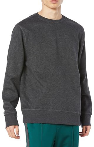 Amazon Essentials Men's Fleece Crew Neck Sweatshirt (Available in Big & Tall), Charcoal Heather, 5XL Plus