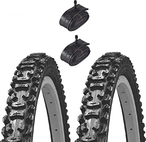 2 neumáticos Kenda 20 x 1,95 (50-406) + cámaras de válvula americana (Schrader) neumáticos goma con tacos MTB niño Mountain Bike