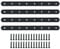 Sayayo Metal Brackets for Wood Mending Joining Plates Flat Straight Brace Sleeper Brackets, 4MM Thickened Stainless Steel Matte Black, 4 Pcs, EJ300X25B-4P(300 x 25MM)