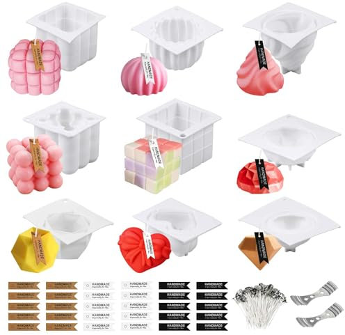 141 Stück Kerzenform Bubble Kerzen Kit, Kerzenformen zum Gießen, 3D Kerzen Form Silikon Bubble Kerzen Formen, DIY Silikonformen Kerzen, Bubble candle - Silikonformen, als Heimdekorationen