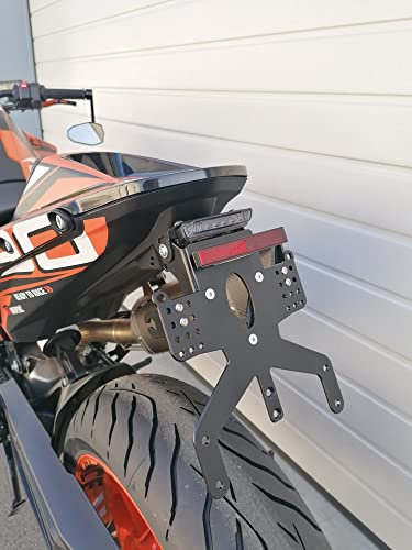 kurzer Kennzeichenhalter REVO Slim Plug&Play für KTM 790 Duke / 890 Duke/R Bj 2018-2023 GroFaTec Nummernschild Träger Halter kurzes Heck Heckumbau 790duke 890duke