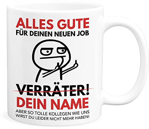 Tasse Verräter Kollegen Personalisiert Geschenk zum Abschied Kollegin Abschiedsgeschenk Lustiger Spruch Jobwechsel