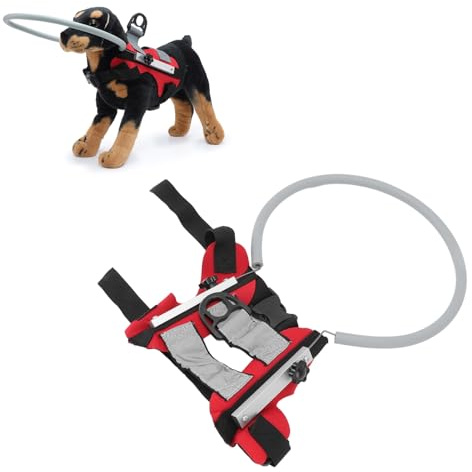 Blindenhund Halo Schutzring, Führungshilfe Geschirr für Sehbehinderte Hunde, Rot