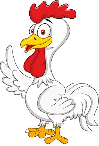 kleberio Aufkleber Hahn wasserfest Sticker Familie Vogel Huhn lächeln Tier Bauernhof Kinder Deko Autoaufkleber 24 x 16 cm