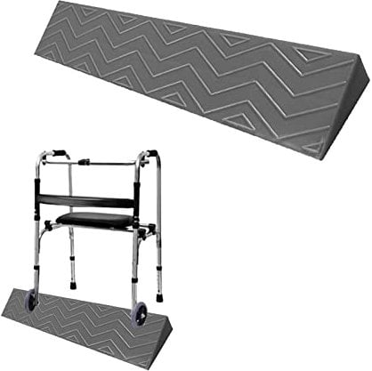 TRUNXUCL Schwellenrampen, rutschfeste Rollstuhlrampe, für Türen, Treppen, Stufen, Bordsteinkante und Mobilitätsroller, Grau, Länge: 100 cm (Color : Grigio, Size : 4cm)