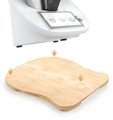 Planche coulissante en bois pour Thermomix TM6 TM5 - Avec poignées ergonomiques - Convient également comme planche de glissement pour Thermomix TM5, planche en bois dur Rubberwood pour Thermomix TM6