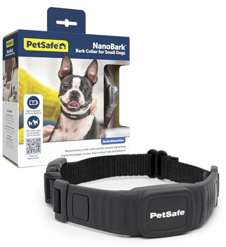 PetSafe NanoBark Collar - Long-Lasting Lightweight Mini Bark Deterrent Collar with Multiple Static Stimulation Levels - Customizable & Easy-to-Use - Waterproof & Rechargeable