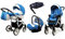 BabyLux® Kinderwagen Set 4 in 1 - White Lux - incl. Babywanne, Buggy Sportsitz, Auto-Babyschale, ISOFIX-Basisstation - Autositz - Kinderwagenset - Kombikinderwagen mit Wickeltasche usw.