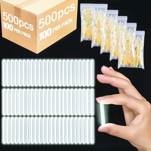 Jenaai 500 Stück Leuchtstäbe zum Angeln, Mini-Leuchtstab, Nachtangeln, Schild, leuchtende Bobbers, Angel-Leuchtstäbe, 3,8 cm, Leuchtstäbe zum Angeln, Ostereier, Zombie, Party, Halloween-Dekoration