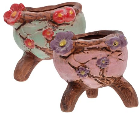 ABOOFAN Pots de Fleurs D'extérieur : Lot de 2 Pots de Plantes Succulentes Fabriqués en Poterie pour Le Jardinage