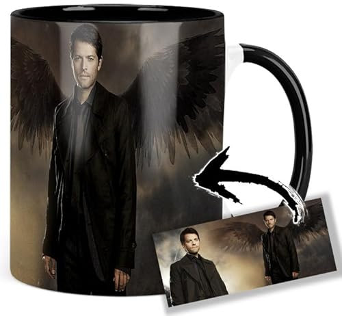 Supernatural Misha Collins Tasse Innen & Henkel Schwarz Keramikbecher Mug