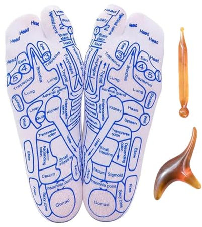 Chaussettes de réflexologie d'acupression pour Pieds, Chaussettes de réflexologie avec outil de massage, chaussettes de massage d'acupression, réflexologie des pieds, masseur pieds