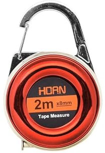 Mini Key chain Tape Measure 2m Stahlband Measure Zarte kleine Stahl-Herrscher Mehrzweck-Stahlband-Maß-Geschenk-Herrscher (Rot)