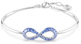 Swarovski Hyperbola Infinity Armreif, Blaues, Rhodiniertes Armband mit Unendlichkeitszeichen und Strahlenden Kristallen