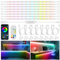 Under Cabinet LED Lighting kit 4M, 8x50CM Flexible Color Changing LED Strip Lights with APP & RF Remote, Dimmable Music Sync TV Backdrop Light, USB Under Cabinet Lights for Bookcases,Counter,Showcase