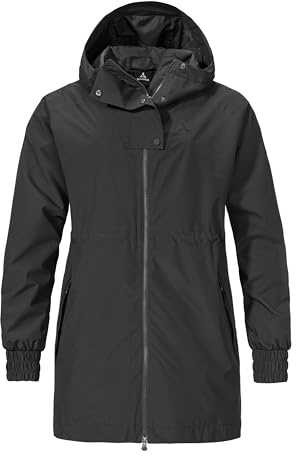 Schöffel Damen Parka Style Bohorok WMS, wasserdichter Regenparka aus recyceltem Material, atmungsaktive Allwetterjacke mit Oversize-Passform