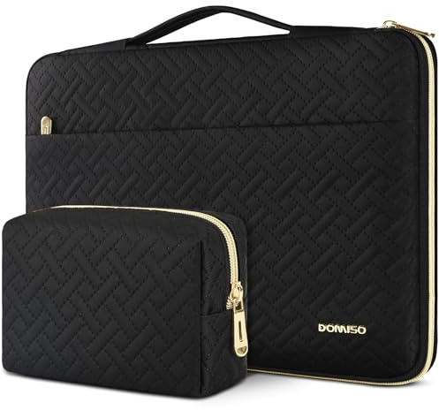 DOMISO 15.6 inch Laptop Case Sleeve Protective Cover Compatible with MacBook Pro 16 M4 M3 M2/Pro Max,15.6-16 inch HP Dell Lenovo Chromebook,Waterproof Computer Cases Bag with Accessory Pouch,Black