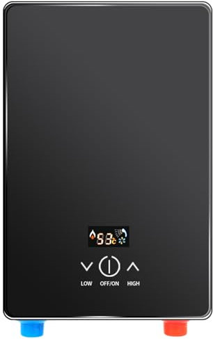 230 V, 6500 W, scaldabagno elettrico con vasca da bagno, kit doccia da 30 a 55 °C, montaggio a parete, digitale, piccolo scaldabagno con indicatore LED e doccetta per cucina e bagno