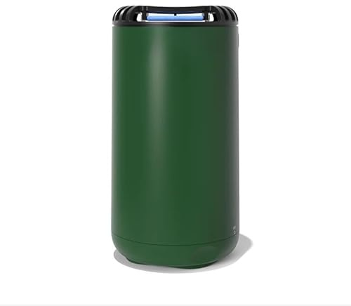 Mini Halo Repelente Antimosquitos para Exterior, Jardín y Patio, Protección Eficaz 21m², Inodoro, Incluye 12 Horas de Protección, 1 Cartucho + 3 Plaquetas, Verde Bosque