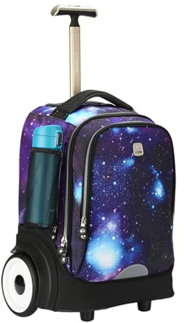 UNIKER Rolling Laptop Backpack for 15.6 Inch Laptop,Community Nurse Bag on Wheels Work case,Trolley School Bag Wheeled,Laptop Roller Case Travel Carry-on,T5- Galaxy, 40L