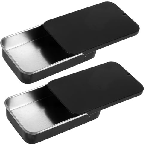 Wanmu 2 Stück Kleine Metalldöschen, Blechdosen Metall Boxen Rechteckige Aufbewahrungsbox Metallbox Behälter für Bonbons Geschenke Schmuck Basteln