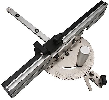 CJNQQJWS Brass/Aluminum Handle 450mm 27 Angle Miter Gauge Cassette Joint Clamp Track Stop Table Saw Mill Miter Gauge Saw Assembly Ruler Woodworking Table Saw Accessory Tool (Color : Aluminum handle)