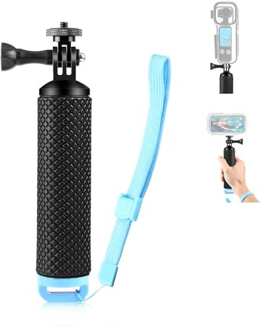 PULUZ Impugnatura galleggiante per GoPro Hero 12 11 10 9 8 custodia subacquea, impermeabile, per fotografia subacquea con montaggio a vite da 1/4 di pollice per action camera e custodia per immersioni